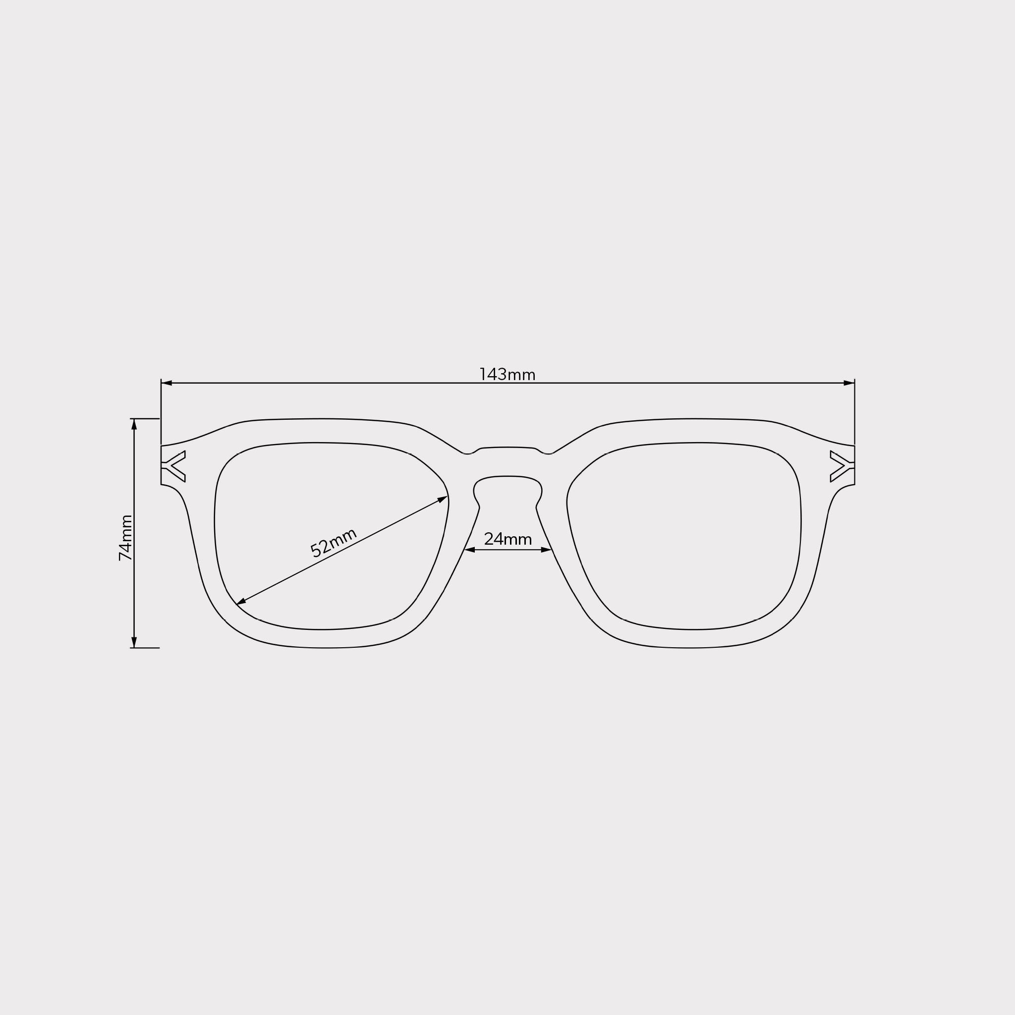 Bentham Spectacles in Black